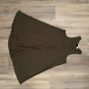 Free People Green Tank Top Long Top / Mini Dress Size XS